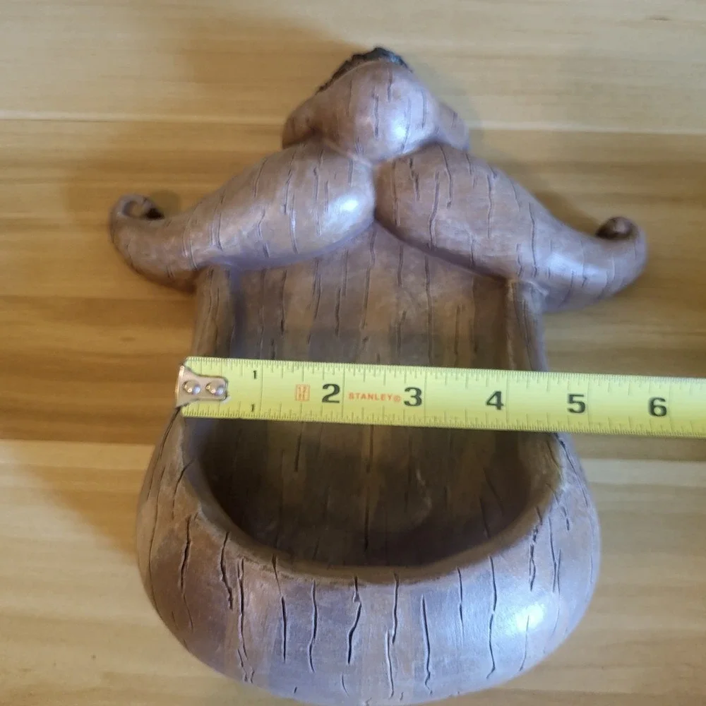 Wood Tree Face Bird Feeder Yard Decoration